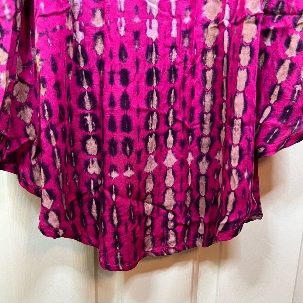 Soft Surroundings Tie Dye Flowy Dress Sz PM 100% Rayon Asymmetrical Boho - Picture 7 of 9